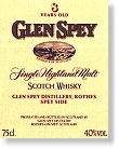 Glen Spey 8 Year Old Single Malt Scotch Whisky