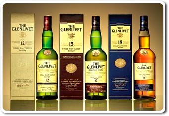 The Glenlivet Single Malt Whisky 12, 15, 18 Year Old