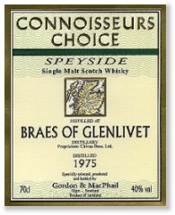 Braes of Glenlivet 1975 Connoisseurs Choice - Label Image Courtesy of Gordon & MacPhail