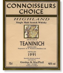Teaninich 1991 Connoisseurs Choice - Photo Courtesy of Gordon & MacPhail